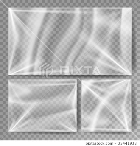 Transparent Polyethylene Vector. Stretched Glossy Transparent Polyethylene Vector. Stretched Glossy 35441938