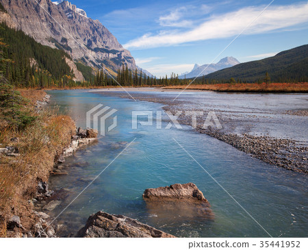 The Bow River in Banff, Alberta Canada The Bow River in Banff, Alberta Canada 35441952