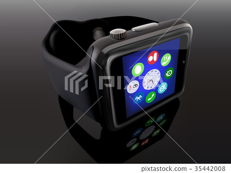 Smart Watch on Reflective Background Smart Watch on Reflective Background 35442008