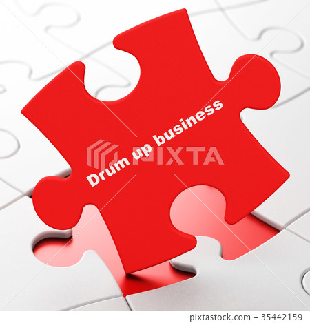 Finance concept: Drum up business on puzzle 35442159