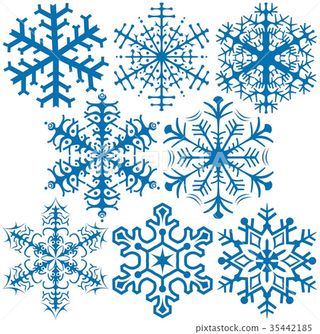 Snowflake Collection - Stock Illustration [35442185] - PIXTA