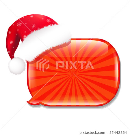 Glossy Speech Bubble With Hat 35442864