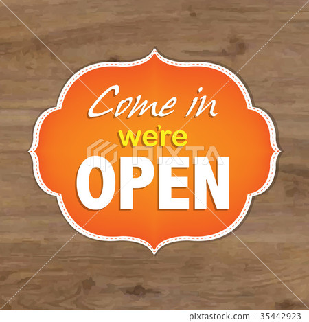 Vintage Orange Open Sign - Stock Illustration [35442923] - PIXTA