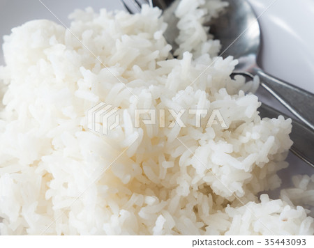 Soft cooked rice (Thai Jasmine rice). 35443093
