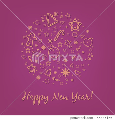 Lilac Happy New Year Card 35443166