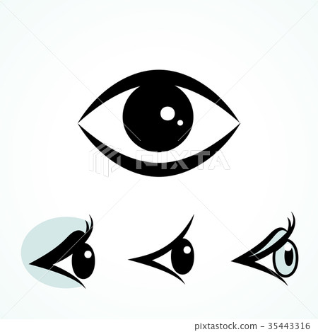 Simple Eye Icon Isolated on White Background - Stock Illustration ...