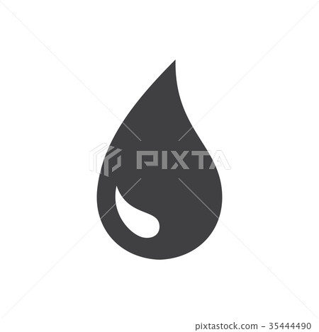 Black drop vector icon 35444490