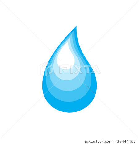 Blue drop vector icon - Stock Illustration [35444493] - PIXTA