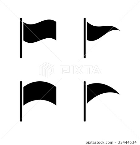 Black Flag Vector Icon 35444534