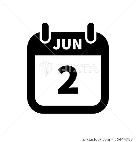 Simple black calendar icon with 2 may date Simple black calendar icon with 2 may date 35444792