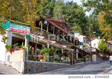 Cafes and restaurants on the main street ov the vi Cafes and restaurants on the main street ov the vi 35444994