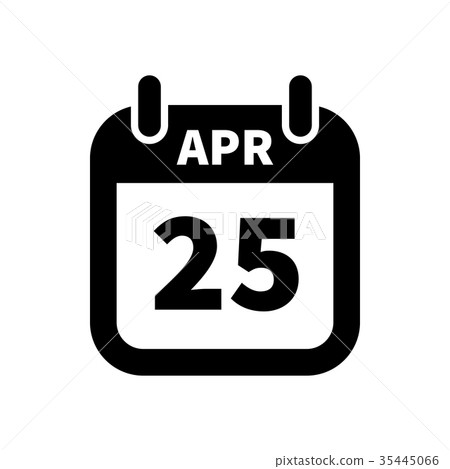 Simple black calendar icon with 25 april dat - Stock Illustration ...