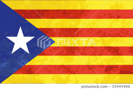 Bright Catalonia flag with grunge texture Bright Catalonia flag with grunge texture 35445499