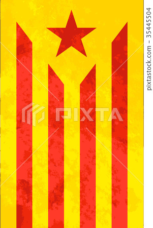 Estelada roja, bright catalonia flag with texture Estelada roja, bright catalonia flag with texture 35445504