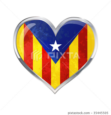 Heart shaped icon with Catalonia flag on white 35445505