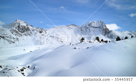mountains covered with fresh snow in skiing resort mountains covered with fresh snow in skiing resort 35445957