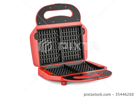 Opened waffle iron closeup, 3D rendering 35446208