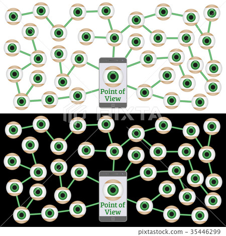 View through phone in social network View through phone in social network 35446299