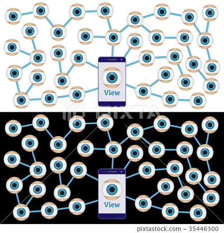 View through phone in social network View through phone in social network 35446300