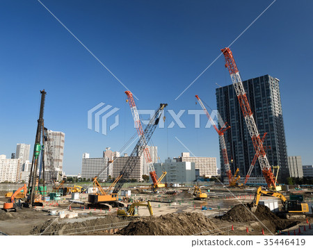 Large-scale construction site in the seaside area 35446419