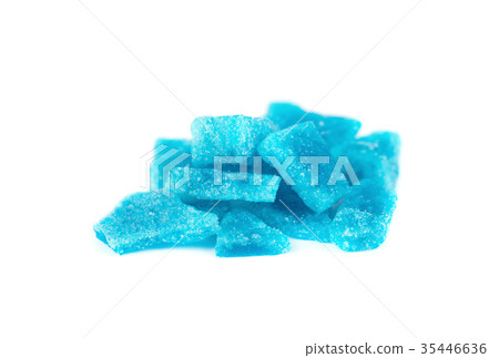 Blue crystal of methamphetamine isolated on white Blue crystal of methamphetamine isolated on white 35446636