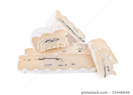 Cheese with white and blue mold. Fresh cheese  35446646