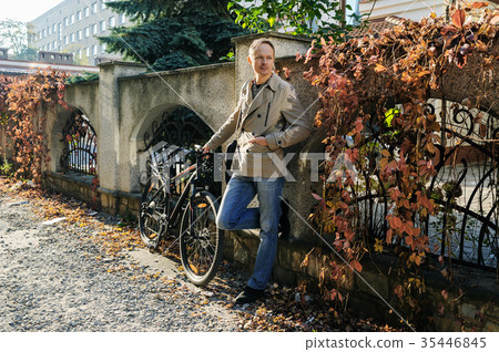 The man with the bike. 35446845