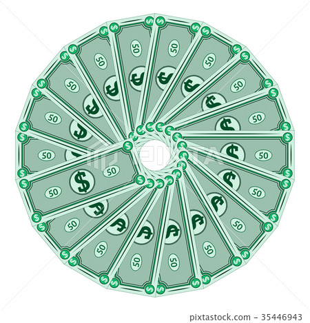 Dollars laid out in a circle, financial circle Dollars laid out in a circle, financial circle 35446943