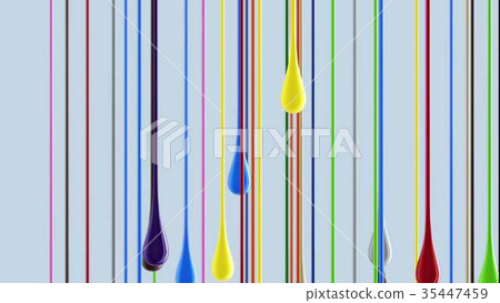 3D multicolor colorful glossy paint blobs dripping 35447459