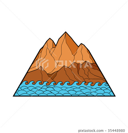 Ragged Mountain Waves Mono Line 35448980