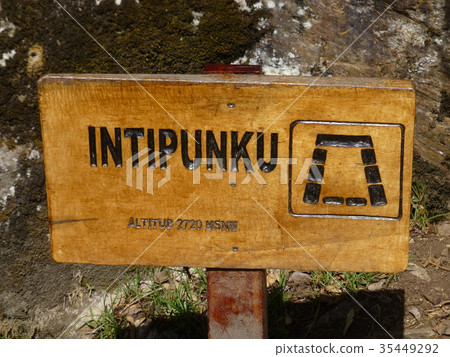 Machu Picchu Archaeological Site Intipunc Sign (Peru) 35449292