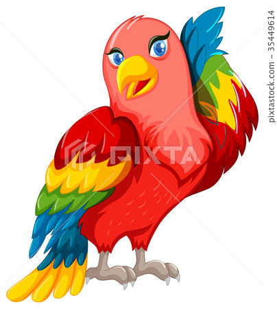 图库插图 beautiful parrot with colorful wings