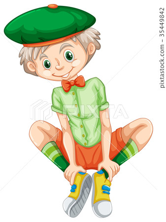 Happy boy in green shirt 35449842
