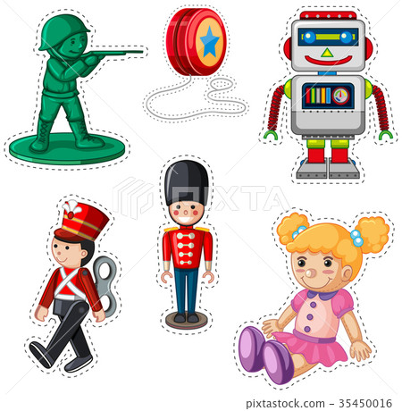 Sticker design with different dolls Sticker design with different dolls 35450016