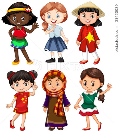 Girls from different countries greeting Girls from different countries greeting 35450029