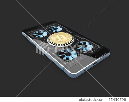 Mining. bitcoin farm. working phone equipment. 35450796