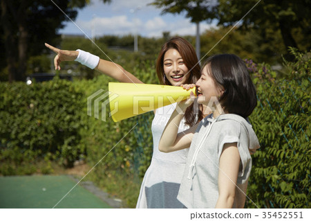 Young woman, cheering Young woman, cheering 35452551