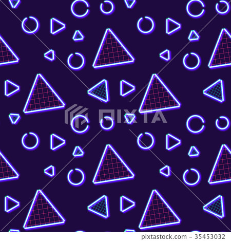 Neon Seamless Pattern With Memphis And 80s Style Stock Illustration 