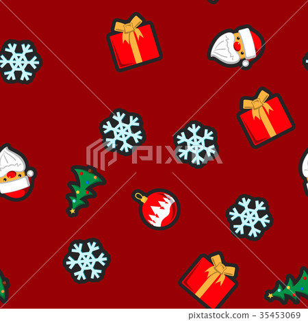 Christmas seamless pattern with holiday toys and - Stock Illustration ...