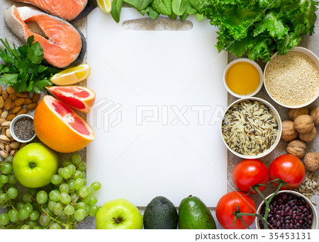Selection of healthy food for heart, diet, detox Selection of healthy food for heart, diet, detox 35453131