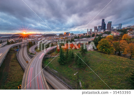 The Seattle Skyline and Freeway from Rizal Bridge 35453393