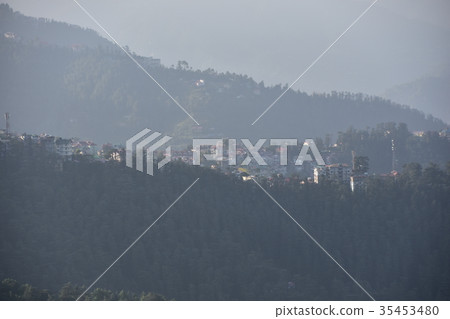 Amazing views of India The beautiful city of Shimla and the mountains of the Himalayas 35453480