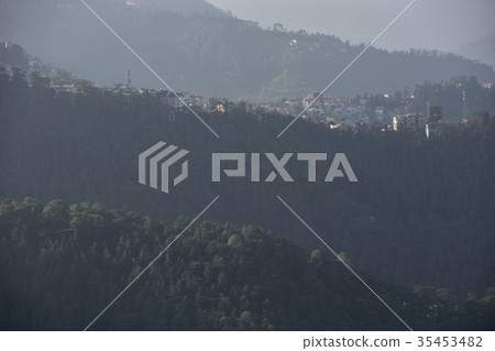Amazing views of India The beautiful city of Shimla and the mountains of the Himalayas Amazing views of India The beautiful city of Shimla and the mountains of the Himalayas 35453482
