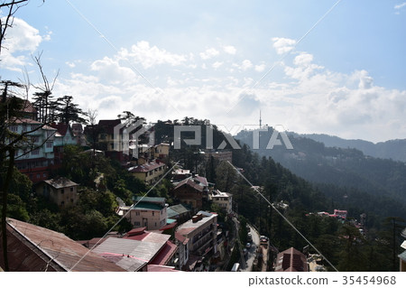 Amazing views of India The beautiful city of Shimla and the mountains of the Himalayas Amazing views of India The beautiful city of Shimla and the mountains of the Himalayas 35454968