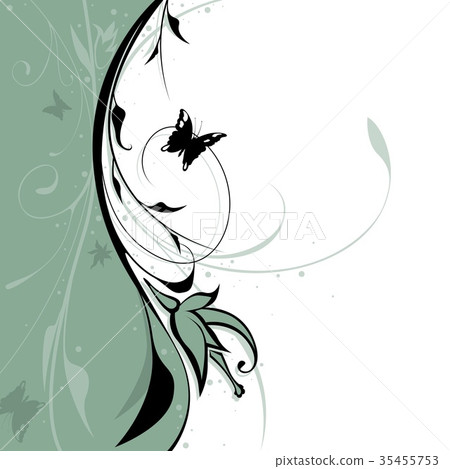 Floral Background with Butterfly 35455753