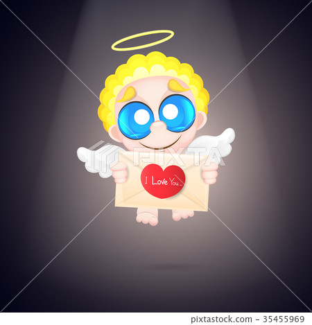 Beautiful and pretty cartoon little angel 35455969