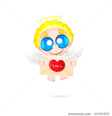 Beautiful and pretty cartoon little angel 35455970
