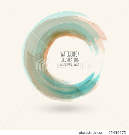 Watercolor circle texture. Vector circle elements Watercolor circle texture. Vector circle elements 35456375