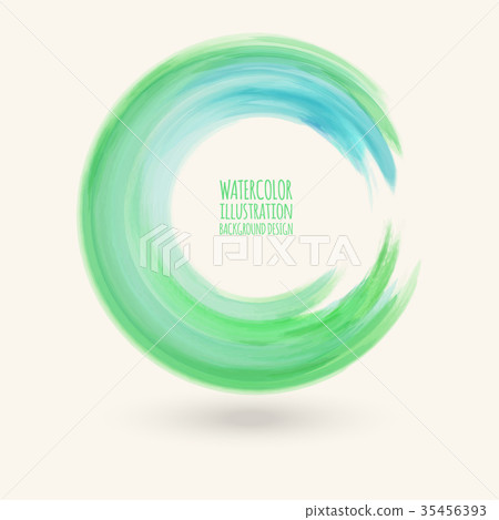 Watercolor circle texture. Vector circle elements Watercolor circle texture. Vector circle elements 35456393
