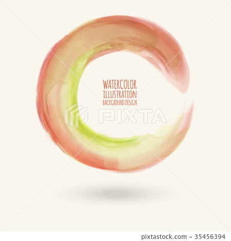 Watercolor circle texture. Vector circle elements Watercolor circle texture. Vector circle elements 35456394